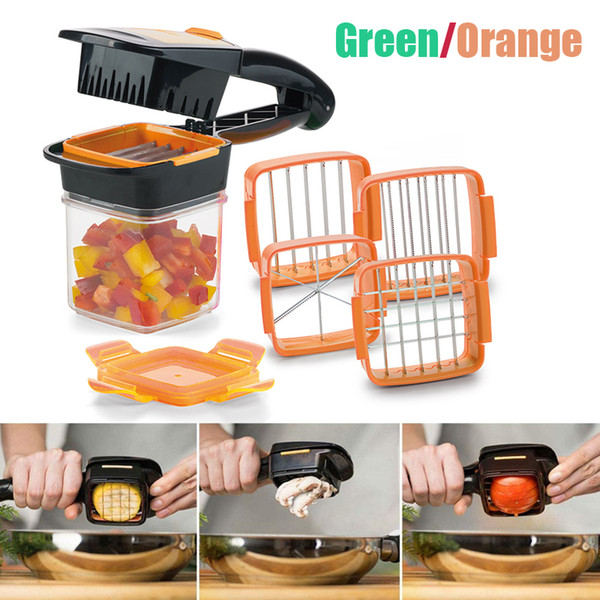 Magic Slicer 4 Blades Nicer Chopper Dicer Quick Set 5 In 1 Vegetables Fruits Cutter Food Multi-Function Salad Onion Vegetable Cutter