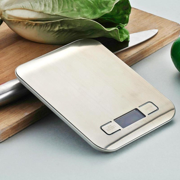 LCD Digital Kitchen Scale 5kg X 1g Electronic Scale Weight Food Diet Cooking Tool Stainless Steel