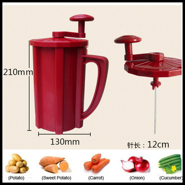 Newest Tornado Potato Spiral Slicer Cutter Twist Red Color Potato Twister Machine