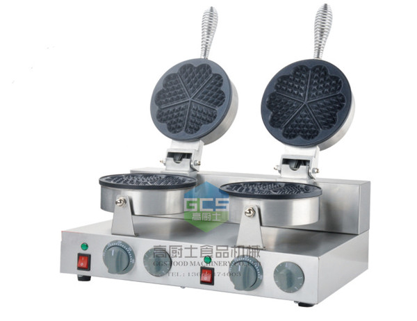 110V 220V Electric Double Heart shape Waffle baker stainless steel for commercial use