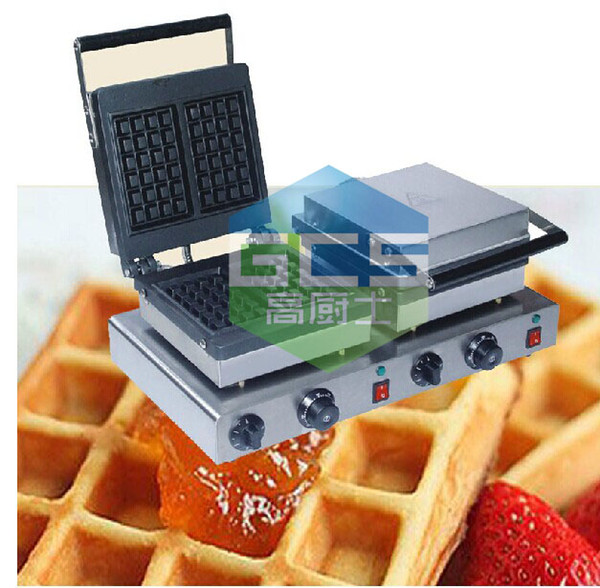 110V 220V Double Plate Belgium Waffle Machine For Commercial Use