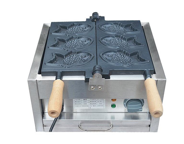 Free Shipping 110V/220v Electric 3 Pcs Fish Taiyaki Maker Machine Fish Waffle Iron Snacks Equipment