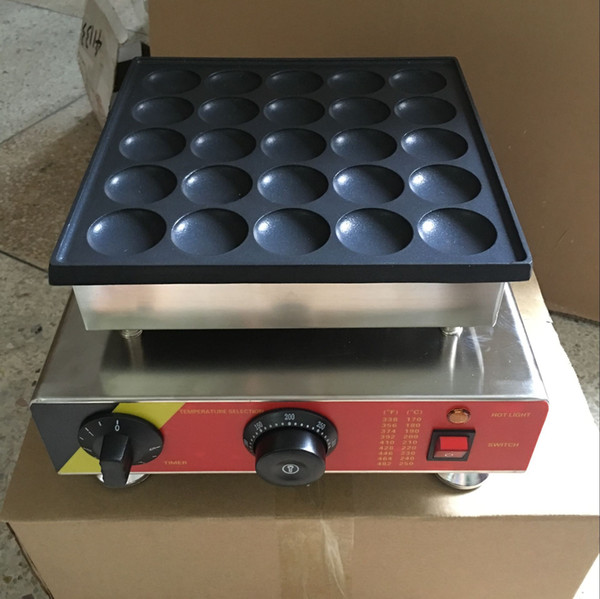 Free Shipping 25 Pcs Commercial 110v 220v Dutch Poffertjes Mini Pancakes Maker Machine Baker Plate