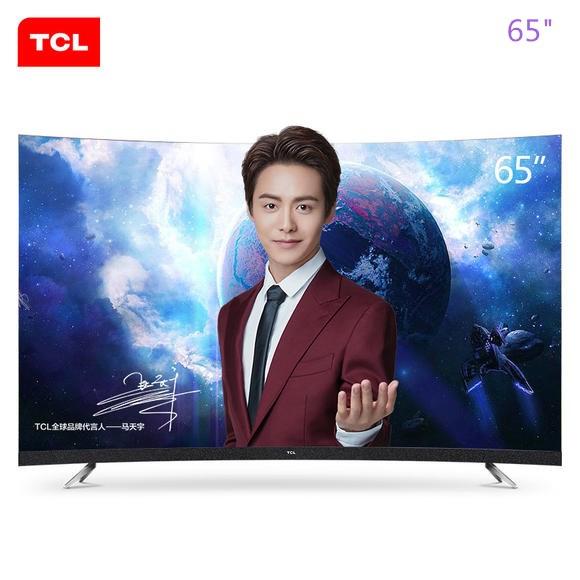 TCL 65-inch 34-core 4K+HDR ultra-hd ultra-thin artificial intelligence Curved surface TV hot new TV free shipping!