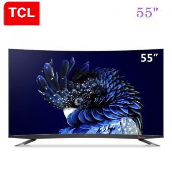 TCL 55inch 34 nuclear primary color quantum dot artificial intelligence HDR ultra-thin 4K curved TV (deep ash) free shipping