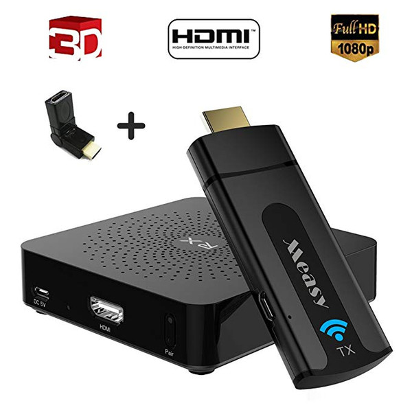 MEASY W2H Mini Wireless HDMI Extender (Full HD 1080p Transmitter and Receiver) Support 60GHz up to 100feet/30m for Video projectors,HDMI bea