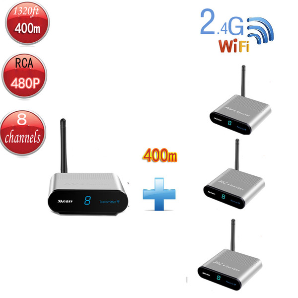 Measy AV240-3 2.4GH Wireless Transmission Distance 400M and 1320 Feet, etc, 1 Transmitter and 3 Receiver Receiver