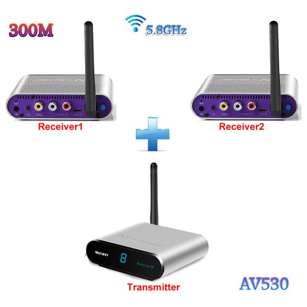 measy av530 300M to Work 5.8G Wireless AV Sender Receiver,Wireless Video FPV transceiver, 5.8G Transmitter Receiver Wireless AV 1TX 2