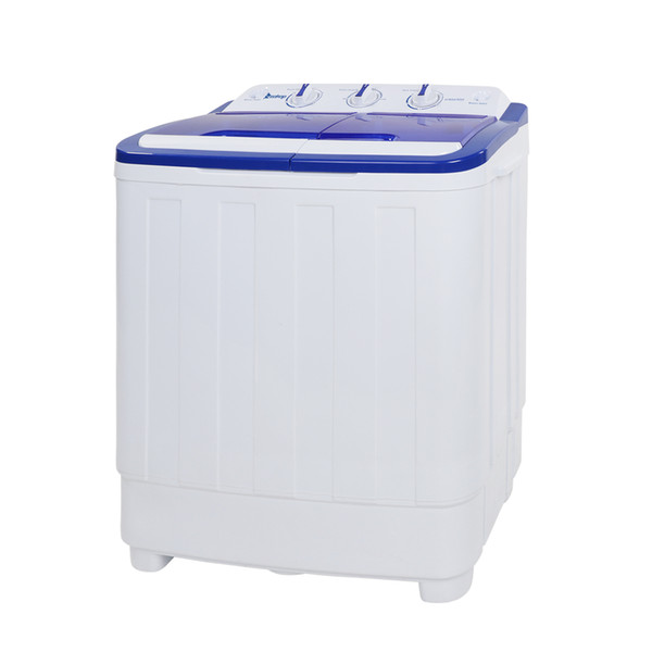 Washing Machine 16Lbs Semi-automatic Twin Tub Washer and Spin Dryer Combo for Apartment Dorms RVs Camping and More US Standard White&Blue