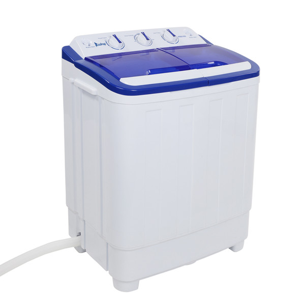 Portable Washing Machine 16Lbs Semi-automatic Compact Twin Tub Washer and Spin Dryer Combo for Apartment Dorms RVs Camping and More US Stand