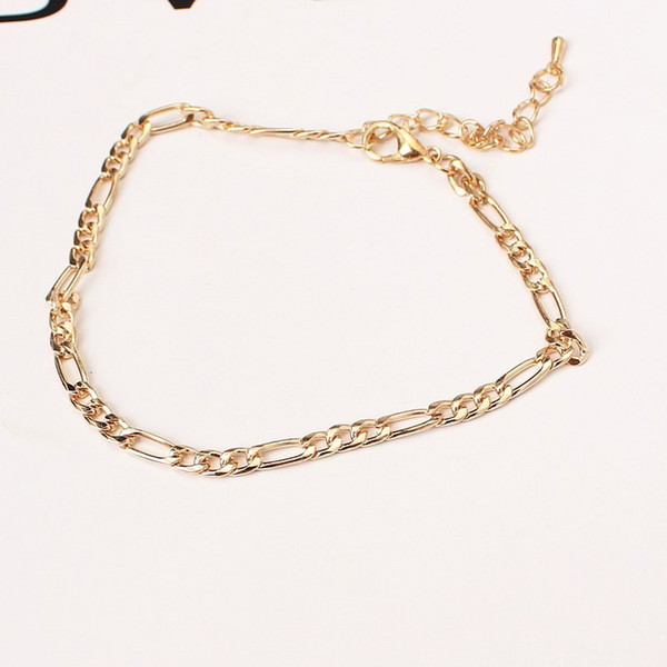 European and American foreign trade jewelry fashion simple and versatile metal chain ladies anklet