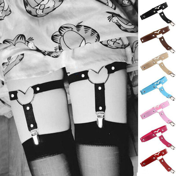 Sexy Harajuku Handmade Punk Studded Rivet O Ring Leg Garter Belt Thigh Gater Shorts Garter Leg Loop