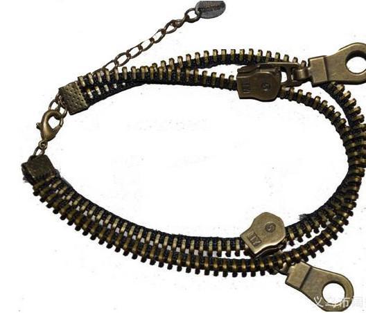 Anklets Jewelry Fashion Women Vintage Bronze Plated 2-layer Zipper Style Foot Jewelry