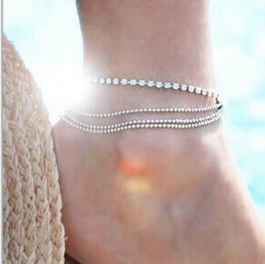 European and American Fashion Personality Accessories New Summer Chaozhou Street Beat Multi-layer Metal Chain Ball Chain Flash Drill Chain J