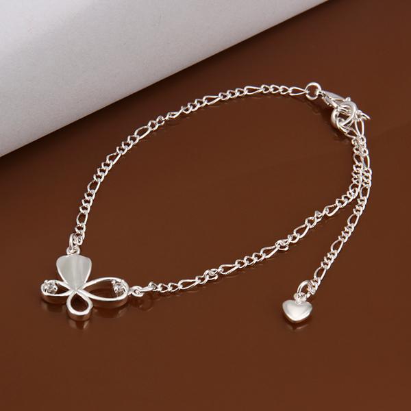 Top quality 925 silver plated inlay zircon butterfly anklets fashion jewelry Valentine's Day to send his girlfriend a gift free shipping