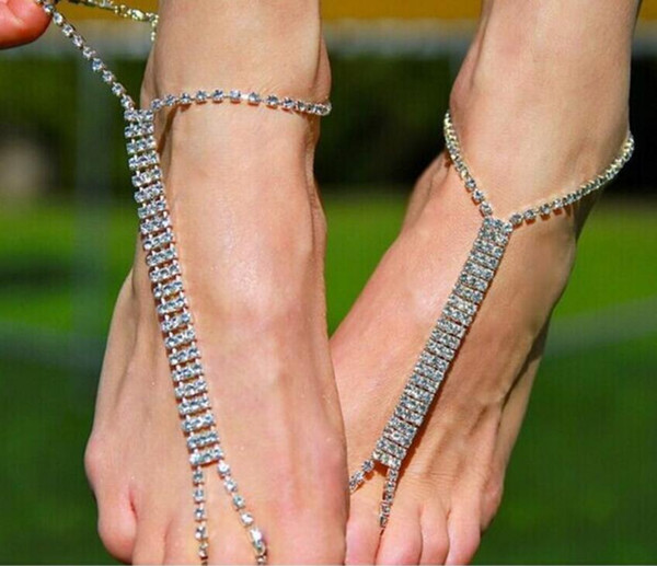 2016 summer European and American fashion Diamond anklets barefoot beach bride anklets foot showcase selling women jewelry