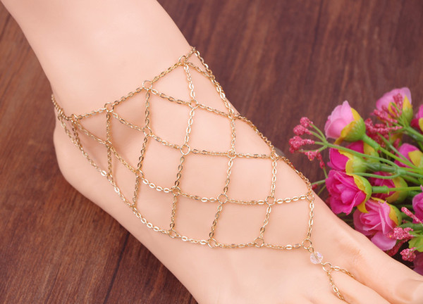 Lady Fashion Beach Multi Tassel Toe Ring Chain Link Foot Jewelry Anklet Chain Women Gift fashion jewelry statement 2015 new arrival 160243