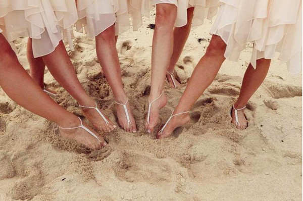 NEW Fashion Shining Crystals Beach Barefoot Sandals Beach Wedding Accessories Body Jewelry Free Shipping Wholesale barefoot