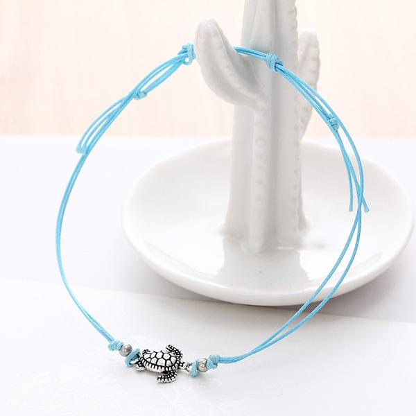 Bohemian Vintege Rope Foot Chain Multi Layers Anklet Sliver Plated Turtle Barefoot Sandals Summer Beach Foot Jewelry