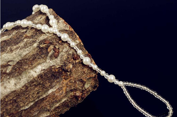 Barefoot Sandals Stretch Anklet Chain with Toe Ring Slave Anklets Chain 1pair/lot Retaile Sandbeach Wedding Bridal Bridesmaid Foot Jewelry