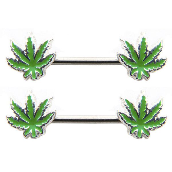 Nipple Ring Surgical Steel Sexy Maple Leaf Leaves Rings Barbell Body Jewelry