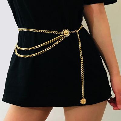 Vintage Layered Girls Body Chain Classic Ladies Gold Chain Belt Women Sexy Chain-link Waist Hip Belt