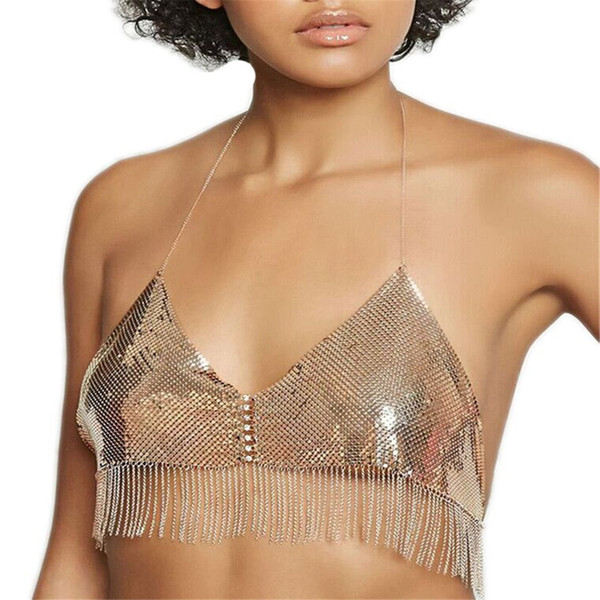 New fashion sequin tassel bra chain popular beach pool parties in Europe and America body chain wholesale women Jewelry Gift