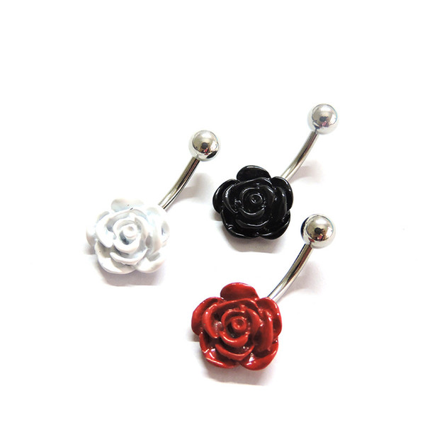 3 Choice Boutique Ceramic Rose Shape Navel Belly Piercing 2018 Body Jewelry Piercing Septo