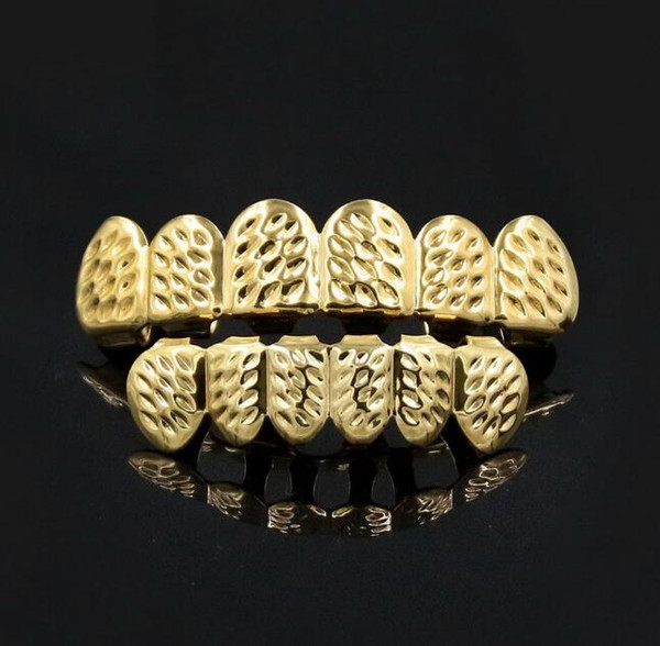 Hip Hop Personality Fangs Teeth Gold Silver Rose Gold Teeth Grillz Gold False Teeth Sets Vampire Grills For women men Dental Grills Jewelry