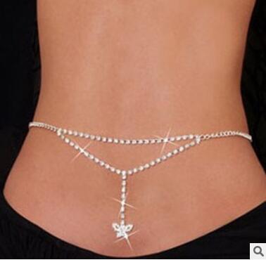 Love heart letter babe diamond Waist body jewelry belly Chain bride's wedding dancer belly chains jewelry bikini for women