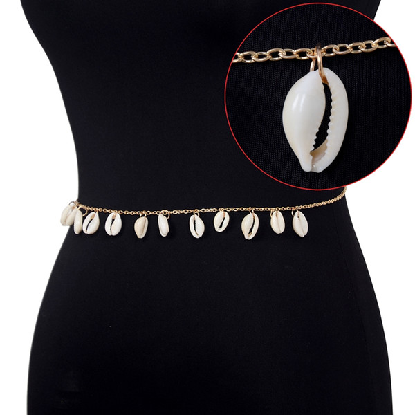 10pcs 2019 New Fashion Summer Hot And Exquisite Beach Sexy Body Jewelry Shell Light Golden Waist Chain