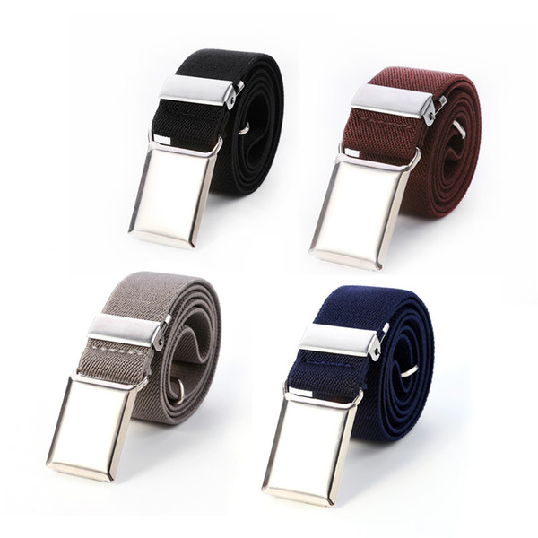 Boys and Girls Children's Buckle Belt - Adjustable elastic children's silver buckle belt,