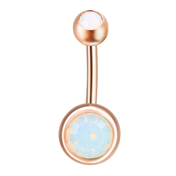 Women Trendy Jewelry Shellhard Opal Gem Navel Belly Button Rings Piercing Bar Charming Body Jewelry piercing ombligo 14G