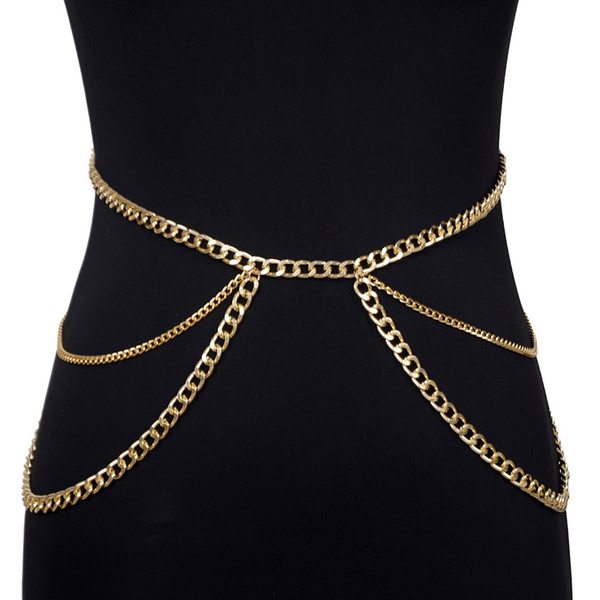 3pcs Fashion Belly Chain Waist Beach Sexy Body Chains Alloy Gold Women Ttrendy Boho Body Jewelry