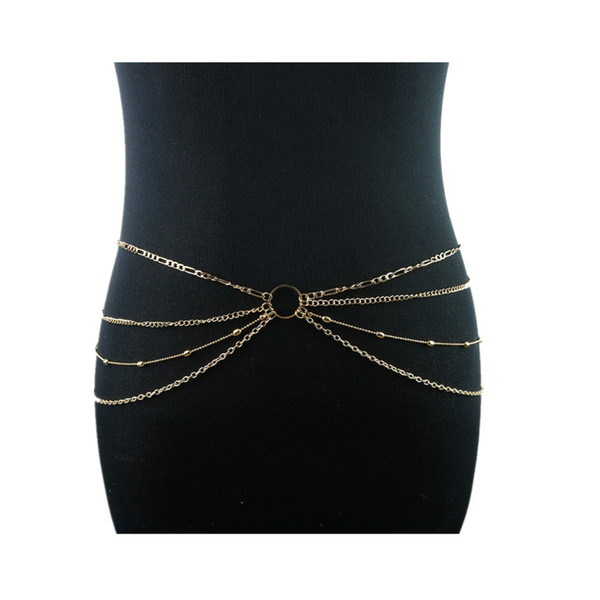 Women's Waist Chain European and American Jewelry Simple Sexy Summer Wild Body Clothes Jewelry Multilayer Waist Chain