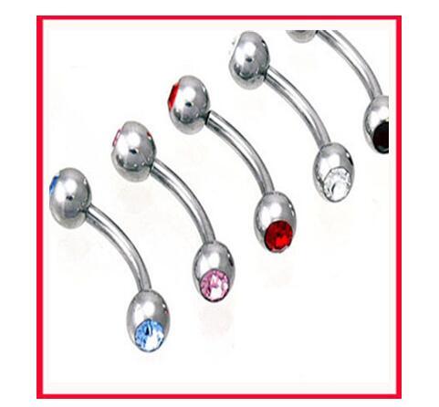 new Eyebrow ring Body Jewelry piercing jewelry Fashion trend Bending bar double rhinestone eyebrow nail ring lip ring nose ring tongue ring