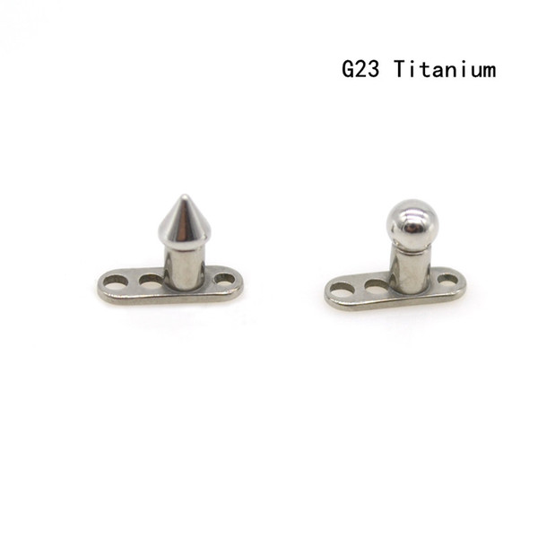 Spike Ball Dermal Anchor Skin Diver Grade 23 titanium G23 Head Micro Retainers Fashion Body Piercing Jewelry 12G Bar