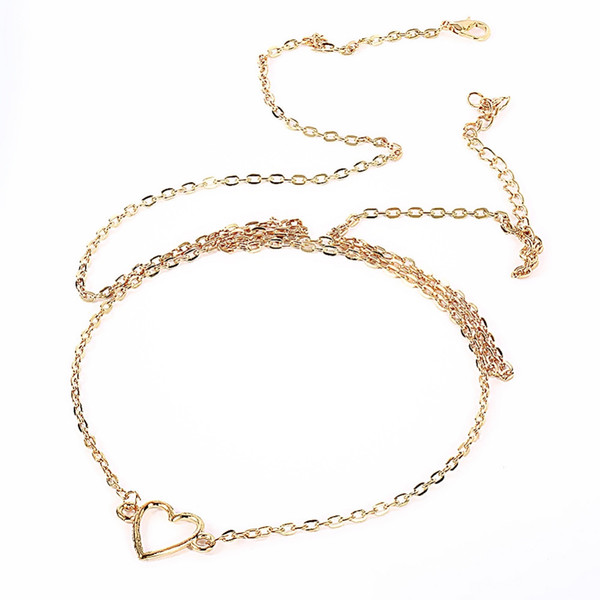 2015 Heart Belly Chain Waist Chain Bikini Gold Tone Body Chain Jewelry Gift New free shipping order<$18 no tracking