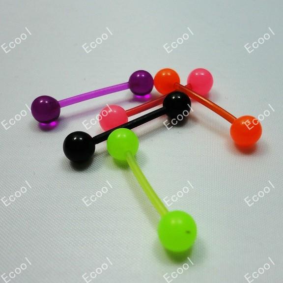 wholesale jewelry lots Colored plastic Tongue Studs body piercing free shipping Tonggue rings LR231