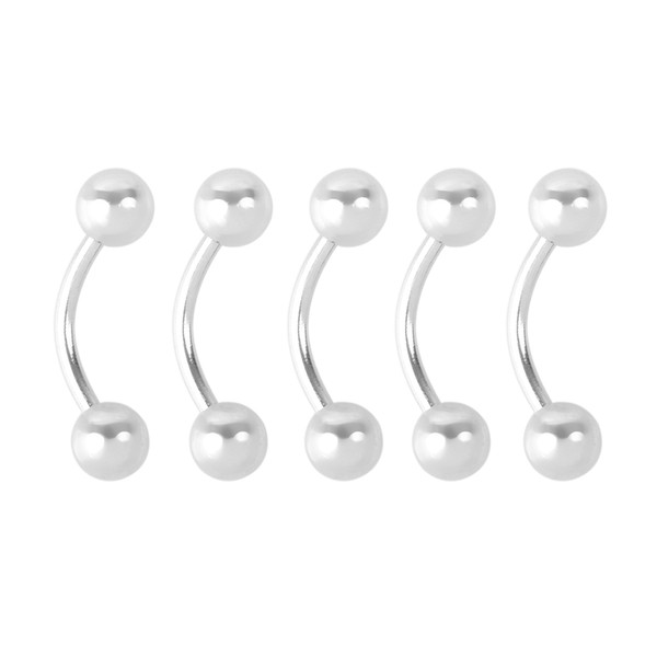 Women 100pcs 17G 19G Stainless Steel Barbell Double Balls/Spikes Eyebrow Jewelry Nose Ear Navel Rings Body Piercings