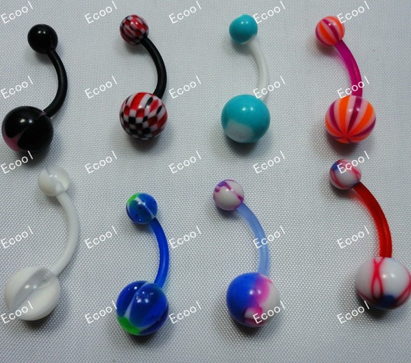 Whole Jewelry Lots UV Flexible Body Pierce Eyebrow Tongue Bar Ring Eyebrow Piercing LR321 free shipping