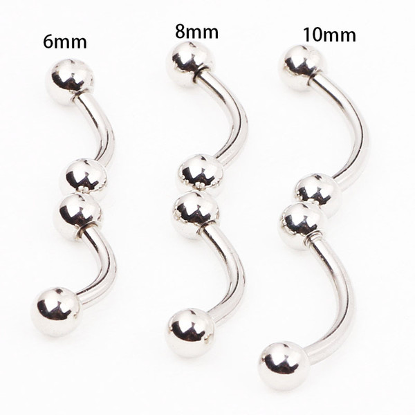 Eyebrpw jewelry E11 100pcs stainless steel ball banana eyebrow ring body jewelry