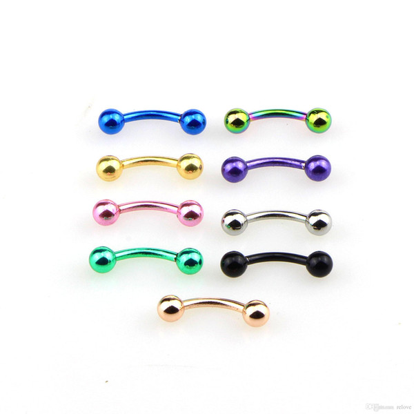 Surgical Steel Eyebrow Ring Stainless Steel Ball Eyebrow Rings Body Piercing Jewelry Body Jewelry 9 colors