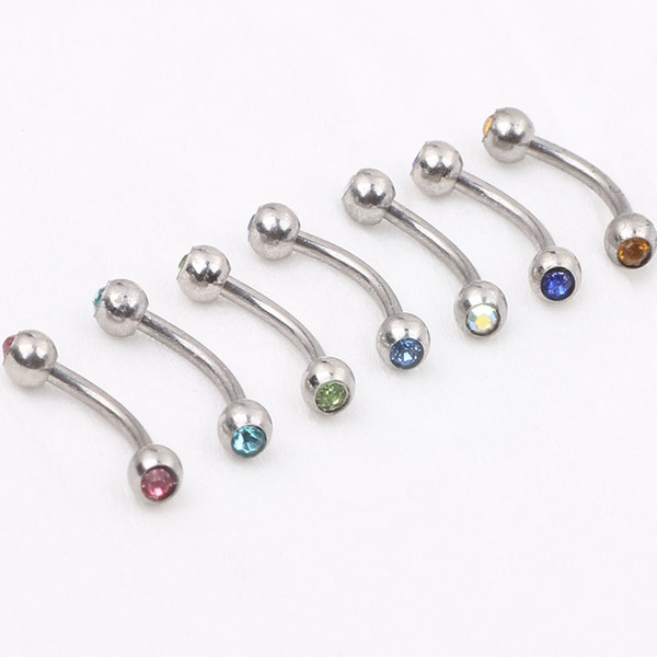 Eyebrow body jewelry mix 10 color 50pcs eyebrow ring banana ring eyebrow piercing jewelry