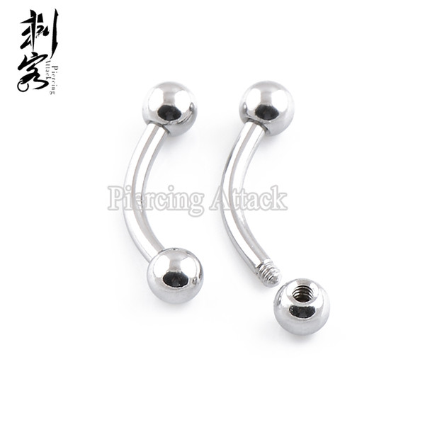 Highly Polished G23 Titanium Body Jewelry 16 Gauge Titanium banana with ball