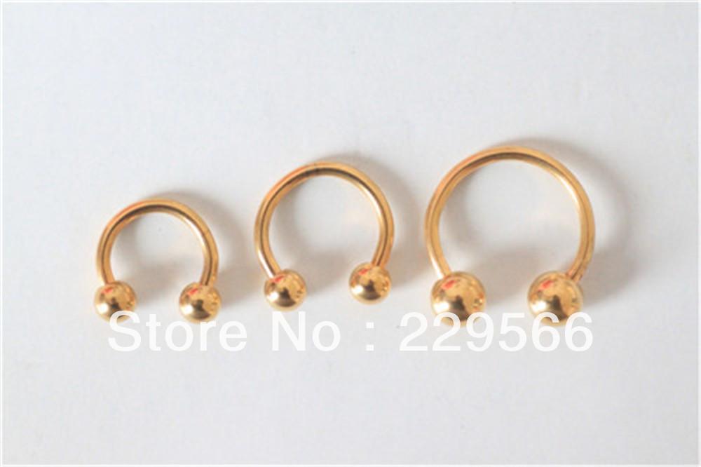 Wholesale-OP-free shipping Body piercing jewelry ring studs eyebrow jewelry 1/pc cheap gold cbr 11