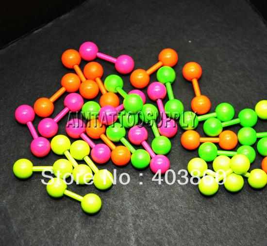 Wholesale-OP-Body piercing jewelry Straight Barbell 16G 316 stainless steel mixed colour