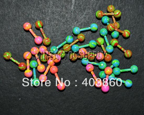 Wholesale-OP-Body piercing jewelry Straight Barbell ring 16G 316stainless steel Straight Eyebrow Barbells mixed design