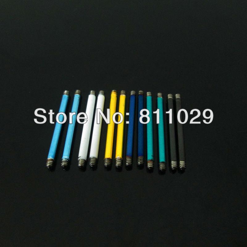 Wholesale-OP-Hot wholesale body jewelry parts 60pcs 1.6*16mm mixed 6 colors stainless steel piercing straight shaft free shipping