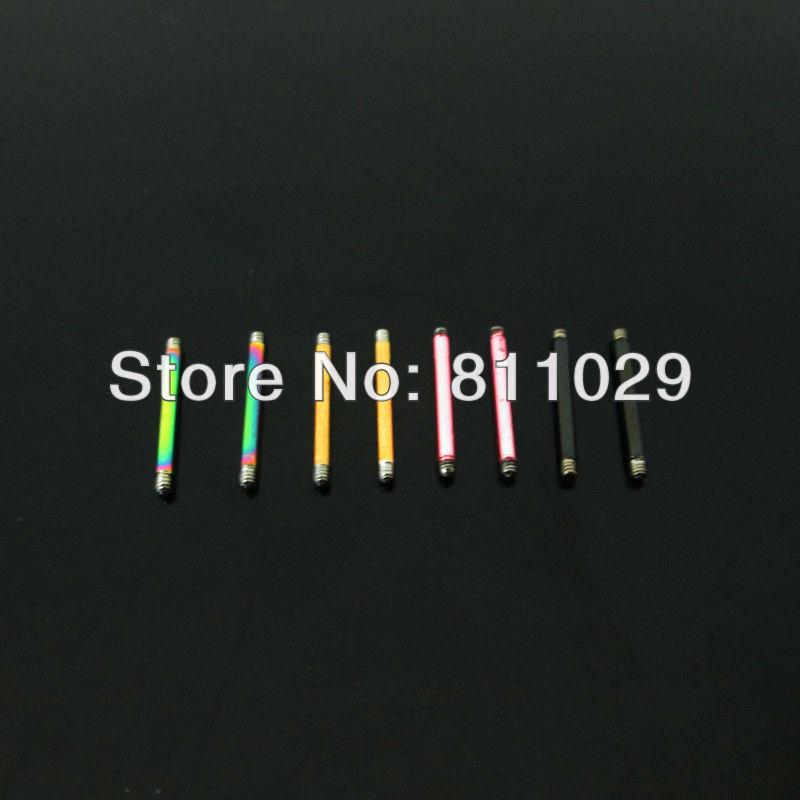 Wholesale-OP-Hot wholesale body jewelry parts 40pcs 1.2*10mm mixed 4 colors stainless steel piercing straight shaft free shipping